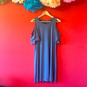 Cold Shoulder Ruffle Sleeve Casual Dress